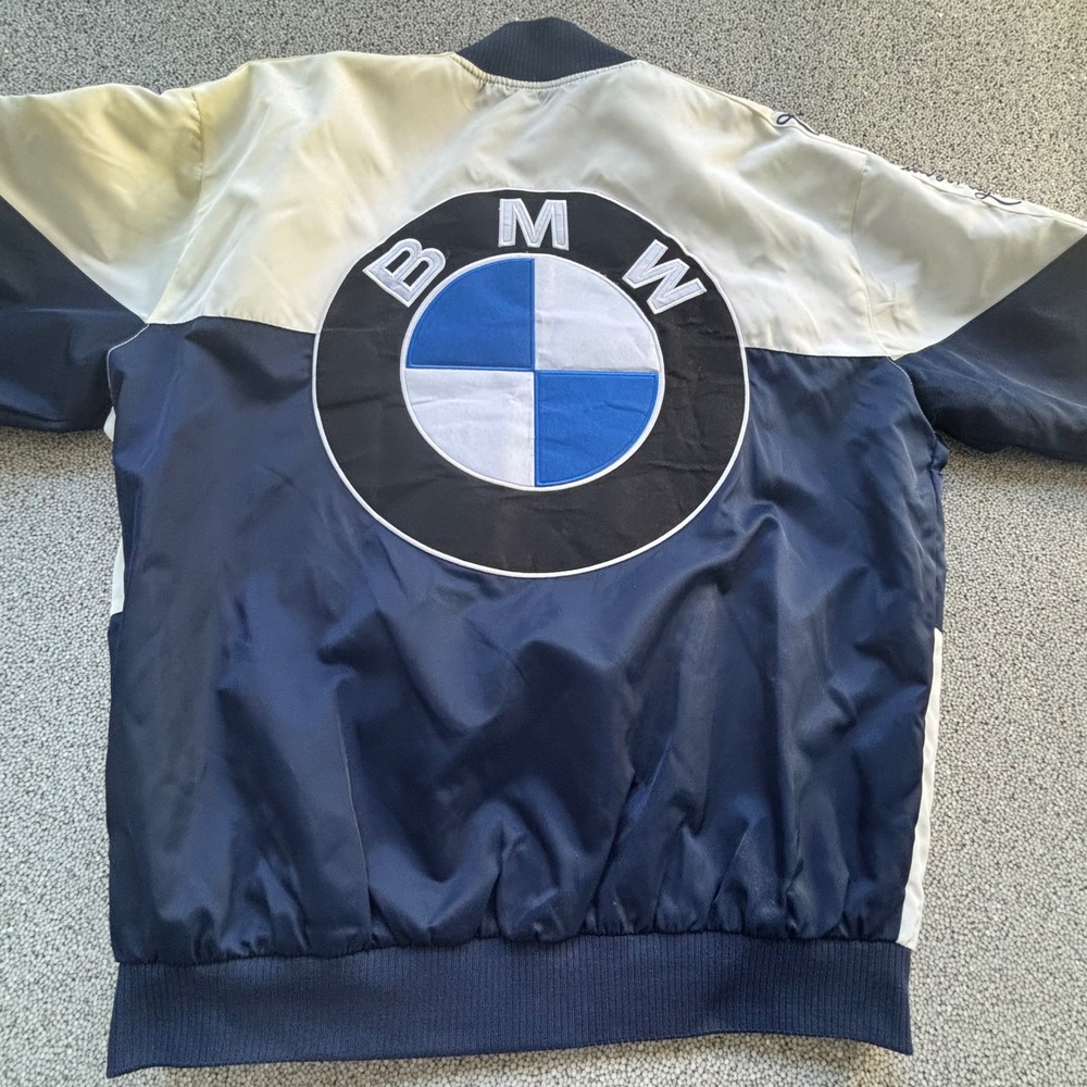 Club Foreign BMW Bomber Jacket Mens XL Blue White Racing Streetwear F1 Formula